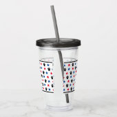 愛国的な赤と青の星のポープリント アクリルタンブラー (左)