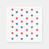 愛国的な赤と青の星の休日おもしろい スタンダードカクテルナプキン (正面)