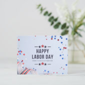 愛国的な赤と青の星の労働日 シーズンポストカード (スタンド正面)