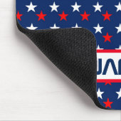 愛国的な赤と青の星パーソナライズされた マウスパッド (コーナー)