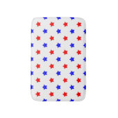 愛国的な赤と青の星柄 バスマット (正面縦)