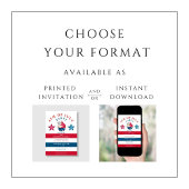 愛国的な赤と青の星7月4日 招待状