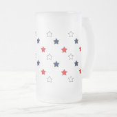 愛国的な赤と青の星/アメリカ フロストグラスビールジョッキ (正面右)