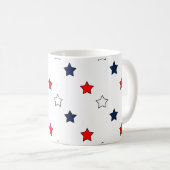 愛国的な赤と青の星 コーヒーマグカップ (正面右)