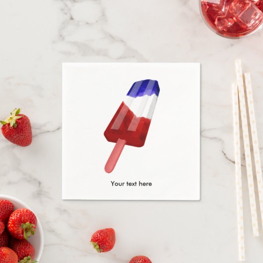 愛国的な赤と青の氷塊 スタンダードカクテルナプキン (インサイチュ)