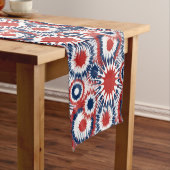 愛国的な赤と青の花火 ショートテーブルランナー (インサイチュ)