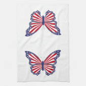 愛国的な赤と青の蝶キッチンタオル キッチンタオル (縦)