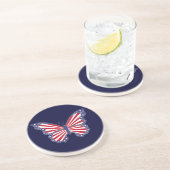 愛国的な赤と青の蝶コースター コースター (側面)