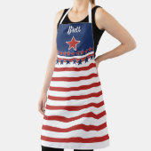 愛国的な赤と青、星とのエプロン エプロン (インサイチュ)