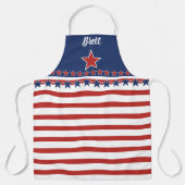 愛国的な赤と青、星とのエプロン エプロン (正面)