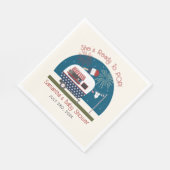 愛国的な赤ポップ・アートのちゃんシャワーの準備ができている スタンダードランチョンナプキン (角)