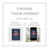 愛国的な赤モダン白と青7月4日 招待状