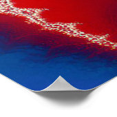 愛国的な赤白と青のアメリカ国旗のフラクタル ポスター (角)