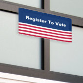 愛国的な赤白と青の投票に登録する 横断幕 (ビルの外側)