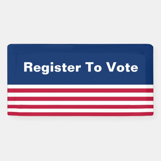 愛国的な赤白と青の投票に登録する 横断幕 (横)