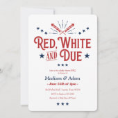 愛国的な赤白出産前ベビーシャワー 招待状 (正面)