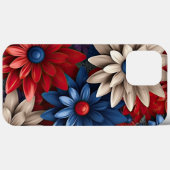 愛国的な赤白青のアメリカの花 Case-Mate iPhoneケース (裏面 (横))