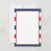 愛国的な赤白青のストライプ 4th of July BBQ 招待状 (裏面)