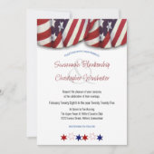 愛国的な赤白青のバンティングと星の招待状 招待状 (正面)