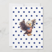 愛国的な赤白青のメモリアルデーピクニック 招待状 (裏面)