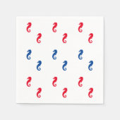 愛国的な赤白青の乗馬パターン スタンダードカクテルナプキン (正面)