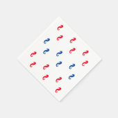 愛国的な赤白青の乗馬パターン スタンダードカクテルナプキン (角)