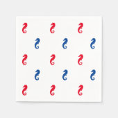 愛国的な赤白青の乗馬パターン スタンダードカクテルナプキン (正面)