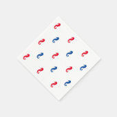 愛国的な赤白青の乗馬パターン スタンダードカクテルナプキン (角)