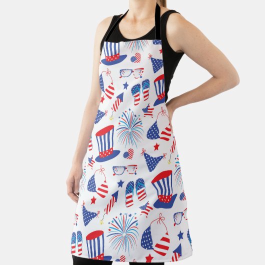 愛国的な赤白青の夏のアイテム エプロン (インサイチュ)