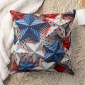 愛国的な赤白青の星とストライプ クッション (ブランケット)