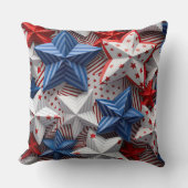 愛国的な赤白青の星とストライプ クッション (正面)