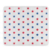 愛国的な赤白青の星模様7月4日 カッティングボード (正面)