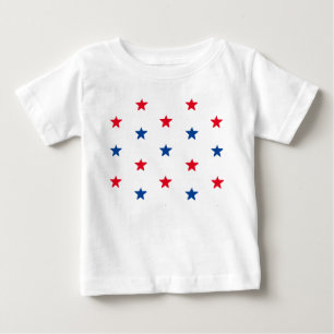 愛国的な赤白青の星模様7月4日 ベビーTシャツ