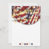 愛国的な赤白青の星 軍入隊 招待状 (裏面)