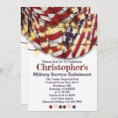 愛国的な赤白青の星 軍入隊 招待状 (正面/裏面)
