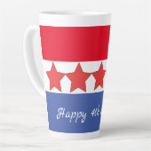 愛国的な赤白青の4日間パーティー カフェラテマグ (左アングル)