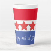愛国的な赤白青の4日間パーティー カフェラテマグ (正面)