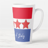 愛国的な赤白青の4日間パーティー カフェラテマグ (右)