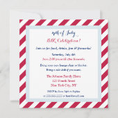 愛国的な赤白青の4日7月BBQパーティー 招待状 (正面)