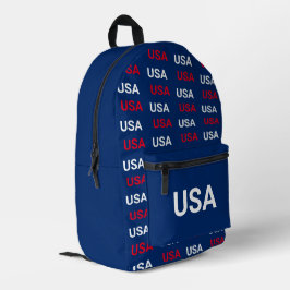 愛国的な赤白青のUSA柄 プリントバックパック