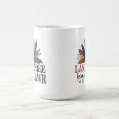 愛国的な赤白青ひまわり コーヒーマグカップ (中央)