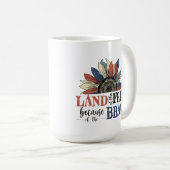 愛国的な赤白青ひまわり コーヒーマグカップ (正面右)