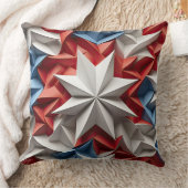 愛国的な赤白青アメリカの星 クッション (ブランケット)