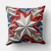 愛国的な赤白青アメリカの星 クッション (裏面)