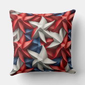 愛国的な赤白青アメリカの星 クッション (裏面)