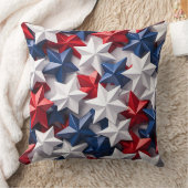 愛国的な赤白青アメリカの星 クッション (ブランケット)