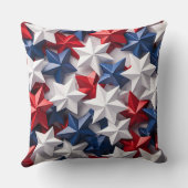愛国的な赤白青アメリカの星 クッション (裏面)
