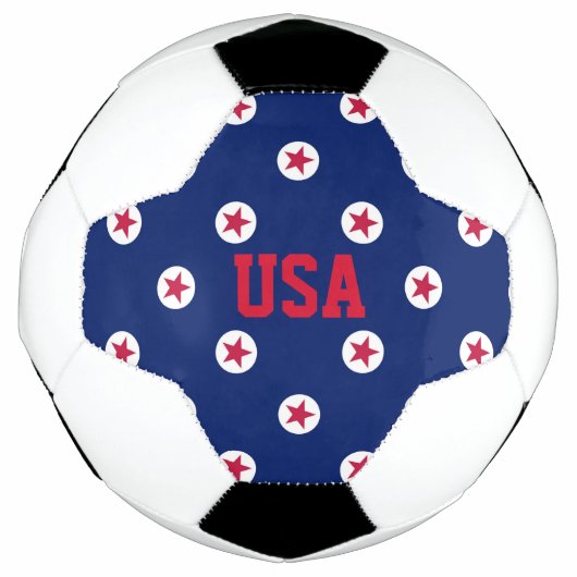 愛国的な赤白青アメリカの星 サッカーボール (正面)