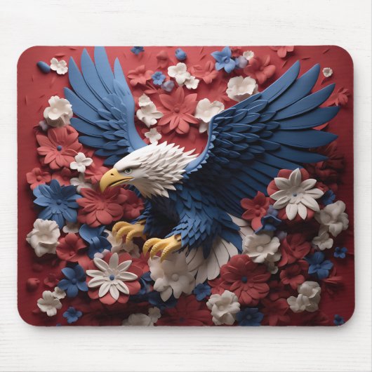 愛国的な赤白青アメリカハゲ マウスパッド (正面)