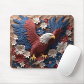 愛国的な赤白青アメリカハゲ マウスパッド (マウス)